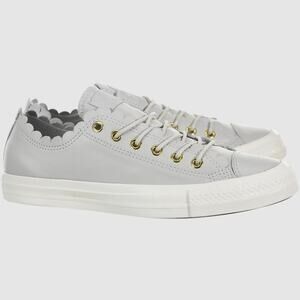 Converse Women's Chuck Taylor All Star Gray Leather Sneakers Shoes Size 7‎